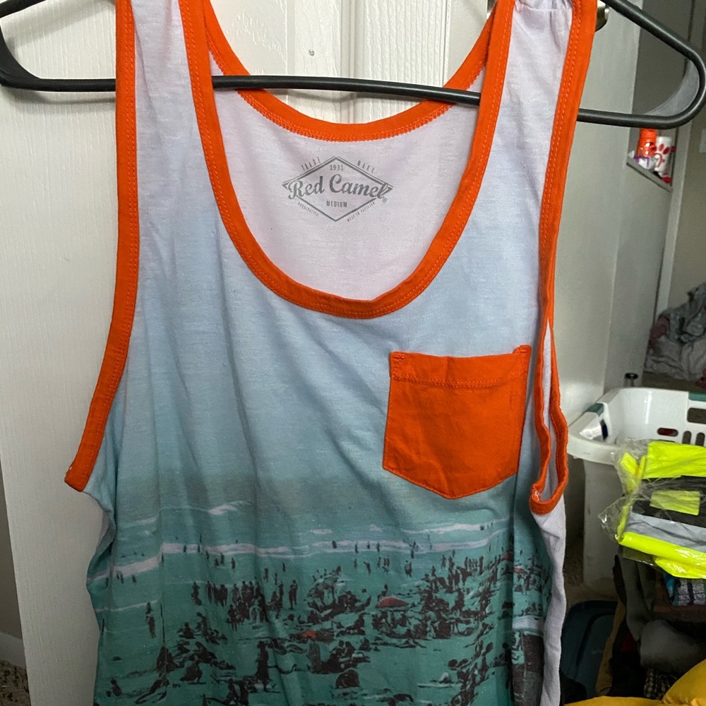 Red camel tank top